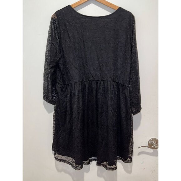 Torrid Black Sheer Lace Long Sleeve Scoop Neck Tunic Top Blouse Women's Size 1x - Picture 4 of 8